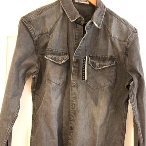 Denim Shirt / Jacket - Gray distressed - New-Gray
